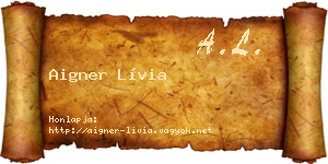 Aigner Lívia névjegykártya